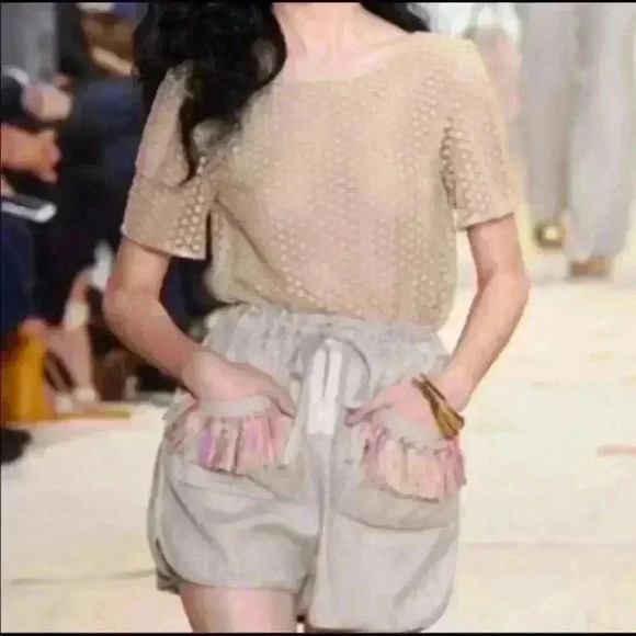 Diane von Furstenberg Brylee Gold Metallic Lace Top Size S - Picture 3 of 9